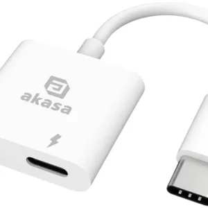 Akasa USB-C®, Audio Adapter mit Ladebuchse [1x USB-C® - 1x Kopfhörer (3.5mm Klinke), USB-C® Buchse (Power Delivery)]