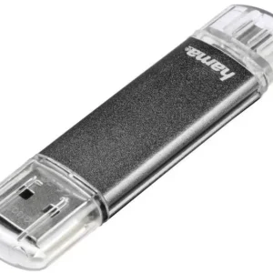 Hama FlashPen "Laeta Twin" USB-Zusatzspeicher Smartphone/Tablet Grau 64 GB USB- (USB 2.0), Micro-USB B (USB 2.0)