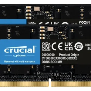 Crucial CT2K24G56C46S5 Laptop-Arbeitsspeicher Kit Retail DDR5 48GB 2 x 24GB on-die ECC 5600MHz 262pin SO-DIMM CL46 CT2K24G...