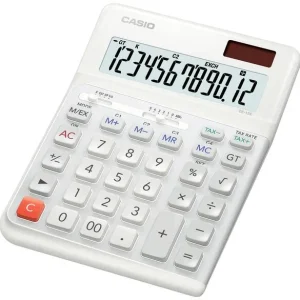 Casio DE-12E-WE Tischrechner Weiß Display (Stellen): 12 batteriebetrieben, solarbetrieben (B x H x T) 140 x 188 x 35 mm