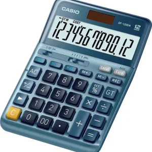 Casio DF-120EM Tischrechner Blau Display (Stellen): 12 solarbetrieben (L x B) 126 mm x 179 mm