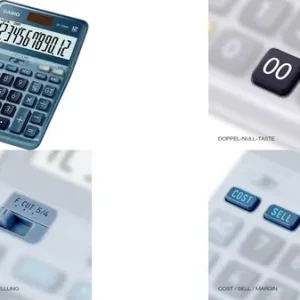 Casio DF-120EM Tischrechner Blau Display (Stellen): 12solarbetrieben (L x B) 126mm x 179mm