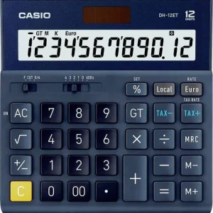 Casio DH-12ET Tischrechner Dunkelblau Display (Stellen): 12 solarbetrieben (L x B) 101 mm x 159 mm