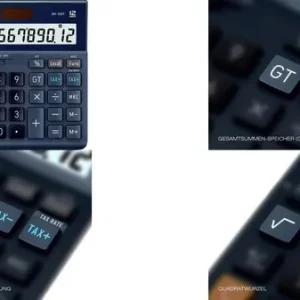 Casio DH-12ET Tischrechner Dunkelblau Display (Stellen): 12 solarbetrieben (L x B) 101 mm x 159 mm