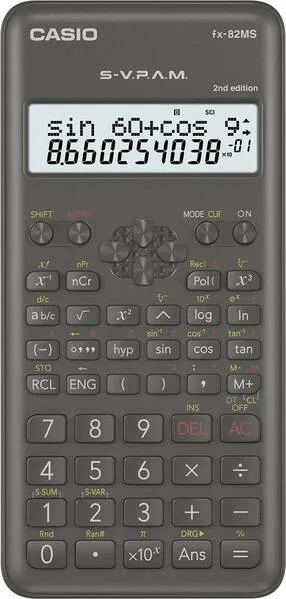 Casio FX-82MS-2 Schulrechner Schwarz Display (Stellen): 12 batteriebetrieben (B x H x T) 77 x 14 x 162 mm