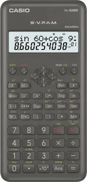 Casio FX-82MS-2 Schulrechner Schwarz Display (Stellen): 12 batteriebetrieben (B x H x T) 77 x 14 x 1