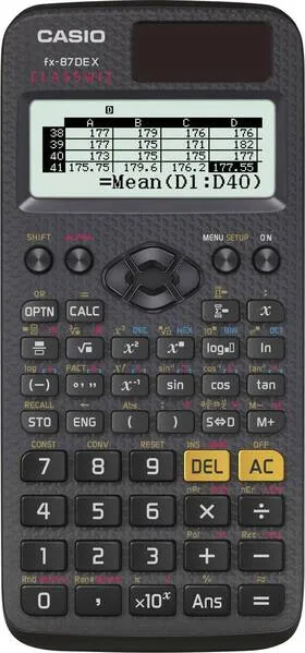 Casio FX-87DEX Technisch wissenschaftlicher Rechner Schwarz Display (Stellen): 16 solarbetrieben, batteriebetrieben (B