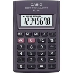 Casio HL-4A Taschenrechner Anthrazit Display (Stellen): 8 batteriebetrieben (B x H x T) 56 x 9 x 87mm