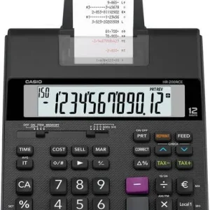 Casio HR-200 RCE Druckender Tischrechner Schwarz Display (Stellen): 12 batteriebetrieben, netzbetrieben (Optional) (B x