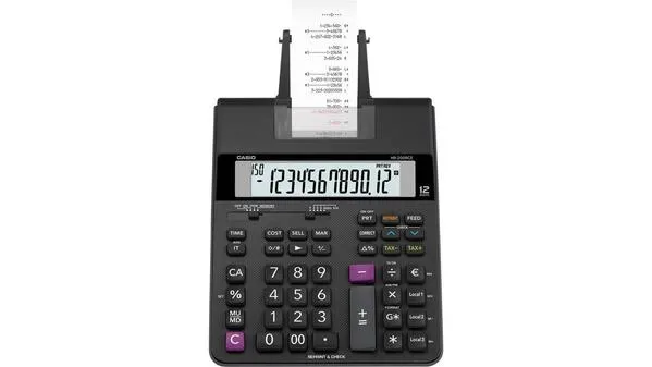 Casio HR-200 RCE Druckender Tischrechner Schwarz Display (Stellen): 12 batteriebetrieben, netzbetrieben (Optional) (B x H...