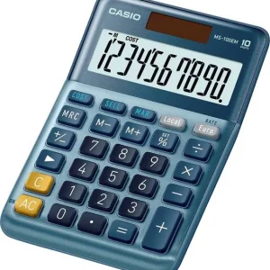Casio MS-100EM Tischrechner Blau Display (Stellen): 10 solarbetrieben (L x B) 101 mm x 149 mm
