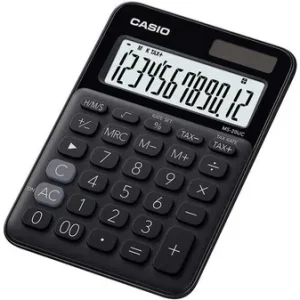 Casio MS-20UC-BK Tischrechner Schwarz Display (Stellen): 12solarbetrieben, batteriebetrieben (B x H x T) 105 x 23 x 149.5mm