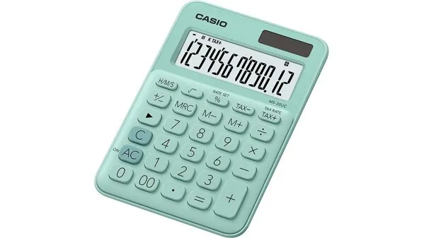 Casio MS-20UC-GN Tischrechner Grün Display (Stellen): 12solarbetrieben, batteriebetrieben (B x H x T) 105 x 23 x 149.5mm