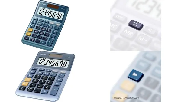 Casio MS-80E Tischrechner Blau Display (Stellen): 8solarbetrieben (L x B) 101mm x 149mm