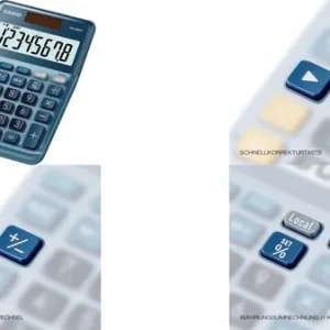 Casio MS-88EM Tischrechner Blau Display (Stellen): 8solarbetrieben (L x B) 101mm x 149mm