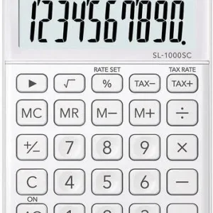 Casio SL-1000SC Taschenrechner Weiß Display (Stellen): 10 solarbetrieben, batteriebetrieben (B x H x T) 71 x 9 x 120 mm