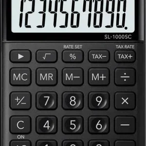 Casio SL-1000SC-BK Taschenrechner Schwarz Display (Stellen): 10 solarbetrieben, batteriebetrieben (B x H x T) 71 x 9 x