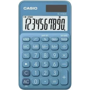 Casio SL-310UC-BU Taschenrechner Blau Display (Stellen): 10solarbetrieben, batteriebetrieben (B x H x T) 70 x 8 x 118mm