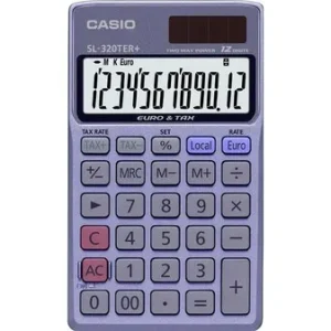 Casio SL-320TER+ Taschenrechner Blau Display (Stellen): 12solarbetrieben, batteriebetrieben (B x H x T) 70 x 118.5 x 8mm