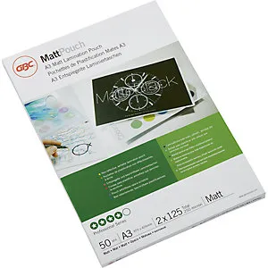 Laminierfolie matt/glänzend, Folienstärke 125 µm, VE 50 Stk, für Format A3. GBC