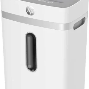 HP OneShred 12CC Aktenvernichter 12 Blatt Partikelschnitt 4 x 35 mm P-4 23 l Vernichtet auch Büroklammern, Kreditkarte,