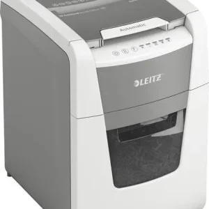 Leitz IQ Autofeed Small Office 100 Aktenvernichter 100 Blatt Partikelschnitt P-4 34 l Vernichtet auch Büroklammern, Hef