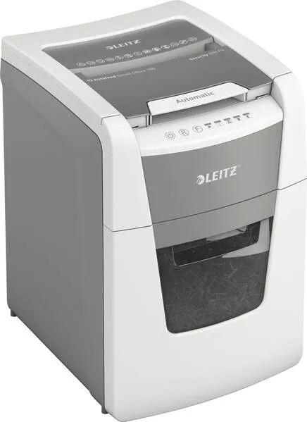 Leitz IQ Autofeed Small Office 100 Aktenvernichter 100 Blatt Partikelschnitt P-4 34 l Vernichtet auch Büroklammern, Hef