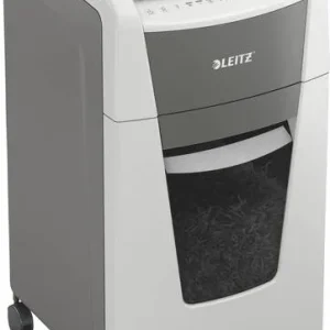 Leitz IQ Office 300 Autofeed P5 Aktenvernichter 300 Blatt Mikroschnitt 2 x 15 mm P-5 60 l Vernichtet auch Büroklammern,