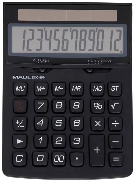 Maul ECO 850 Taschenrechner Schwarz Display (Stellen): 12solarbetrieben (B x H x T) 126 x 174 x 35mm
