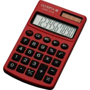 Olympia LCD 1110 Taschenrechner Rot Display (Stellen): 10solarbetrieben, batteriebetrieben (B x H x T) 70 x 10 x 117mm