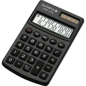 Olympia LCD 1110 Taschenrechner Schwarz Display (Stellen): 10 solarbetrieben, batteriebetrieben (B x H x T) 70 x 10 x 117 mm