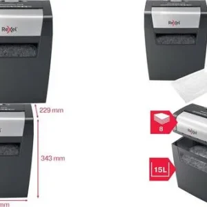 Rexel Momentum X308 Aktenvernichter Partikelschnitt 5 x 42mm 15l Blattanzahl (max.): 8 Sicherheitsstufe 3 Vernichtet auc