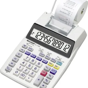Sharp EL-1750V Druckender Tischrechner Weiß Display (Stellen): 12 batteriebetrieben, netzbetrieben (Optional) (B x H x