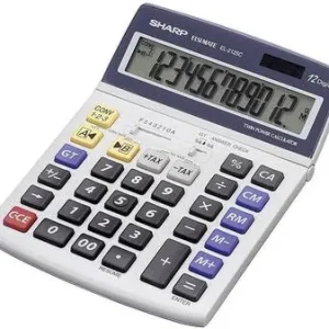 Sharp EL-2125 C Tischrechner Grau Display (Stellen): 12solarbetrieben, batteriebetrieben (B x H x T) 140 x 22.5 x 195mm