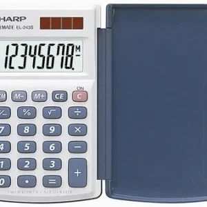 Sharp EL-243 S Taschenrechner Weiß, Blau Display (Stellen): 8solarbetrieben, batteriebetrieben (B x H x T) 64 x 11 x 105mm