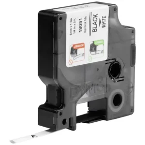 DYMO Schriftband Wärme-Schrumpfschlauch IND RHINO 18051 Polyolefin Bandfarbe: Weiß Schriftfarbe:Schwarz 6mm 1.5m voelkner