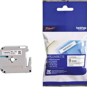 Schriftband Brother M M-K221 Bandfarbe: Weiß Schriftfarbe:Schwarz 9 mm 8 m