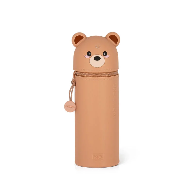 "Teddybär" 2--1-Federmäppchen aus Silikon - Kawaii