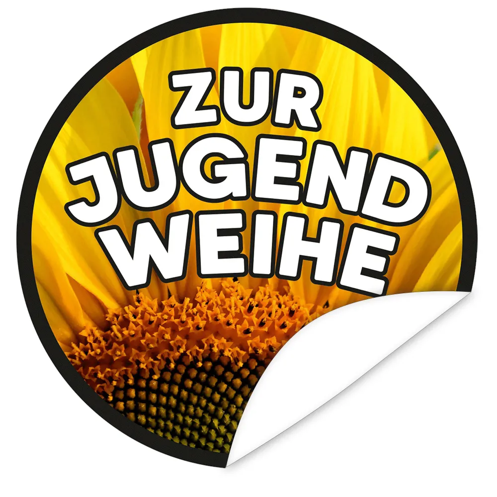 Zur Jugendweihe - Klebebild I rund ⌀ 7 cm I Thematischer Aufkleber