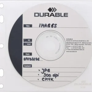 Durable CD/DVD Ordner-Hülle 523919 2 CDs/DVDs/Blu-rays Transparent, Weiß Polypropylen 10St. voelkner