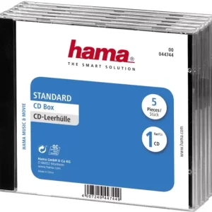 Hama CD Hülle 00044744 1 CD/DVD/Blu-Ray Transparent, Schwarz Polystyrol 5St. voelkner