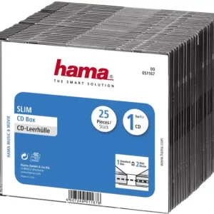 Hama CD Hülle Slim 00051167 1 CD/DVD/Blu-Ray Transparent, Schwarz Polystyrol 25St. voelkner