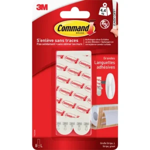 3M Command™ Large Klebe- und Nachfüll-Strips (B x H) 19mm x 92mm Weiß Inhalt: 8St. voelkner