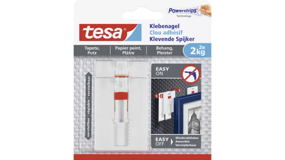 TESA 77777 Klebenagel verstellbar Weiß Inhalt: 2St. voelkner
