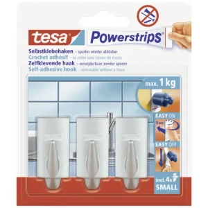 TESA POWERSTRIPS® Klebehaken Small Trend Chrom (matt) Inhalt: 3St. voelkner