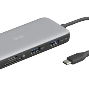 Digitus USB-C® Dockingstation DA-70914 inkl. Ladefunktion, integrierter Kartenleser, USB-C® Power Delivery voelkner