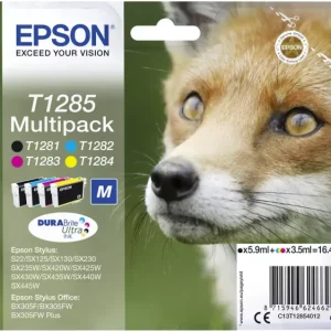 Epson Druckerpatrone T1285 Original Kombi-Pack Schwarz, Cyan, Magenta, Gelb C13T12854012