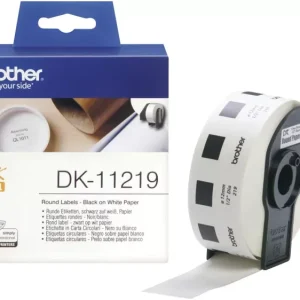 Brother DK-11219 Etiketten Rolle Ø 12mm Papier Weiß 1200 St. Permanent haftend DK11219 Universal-Etiketten