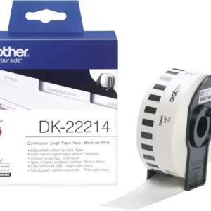 Brother DK-22214 Etiketten Rolle 12 mm x 30.48 m Papier Weiß 1 St. Permanent haftend DK22214 Universal-Etiketten