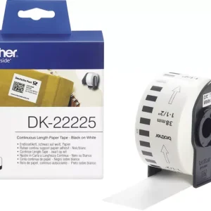 Brother DK-22225 Etiketten Rolle 38 mm x 30.48 m Papier Weiß 1 St. Permanent haftend DK22225 Universal-Etiketten